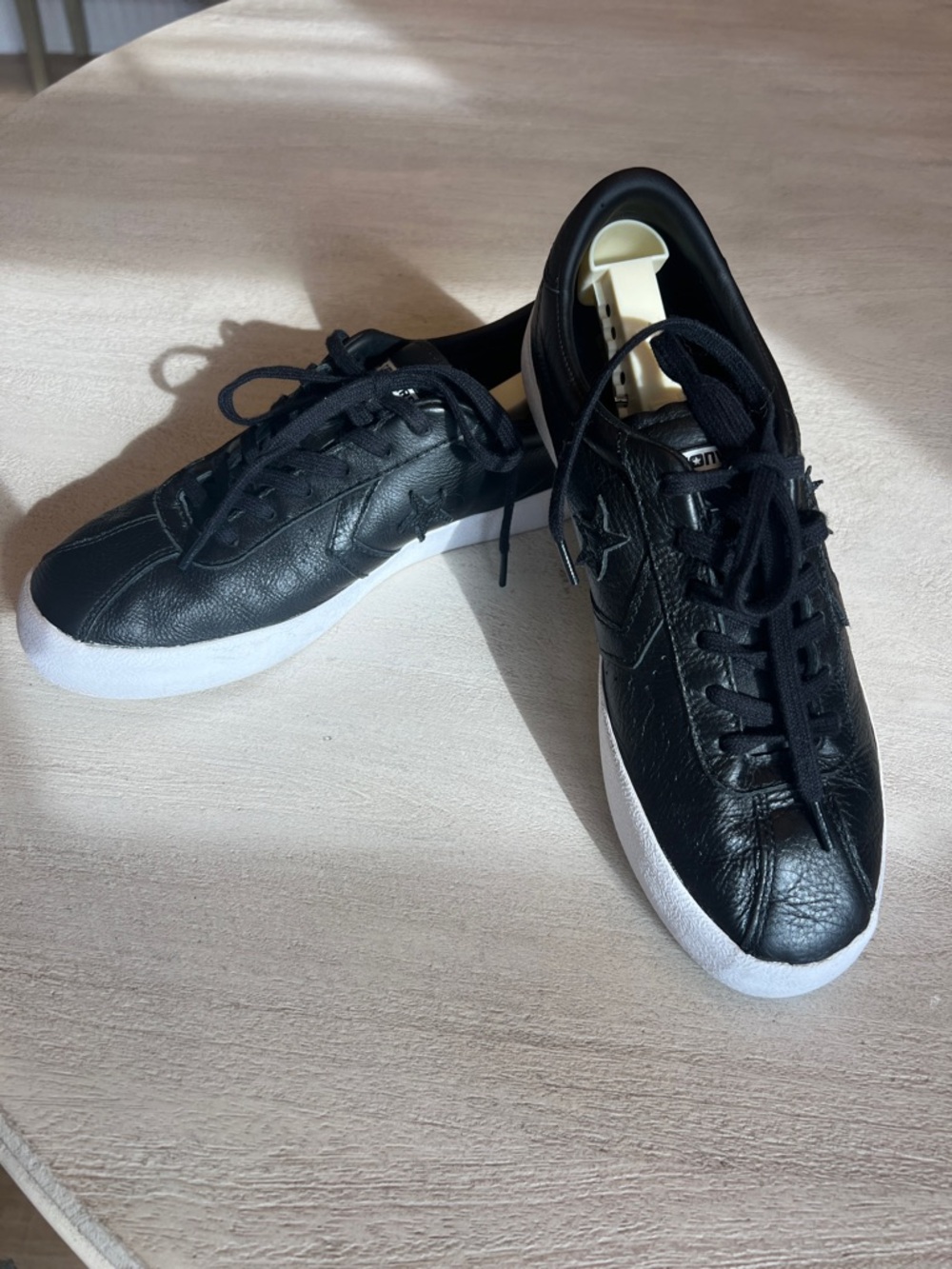 Converse All Star Black Leather Low-Top Sneakers - Size 7.5